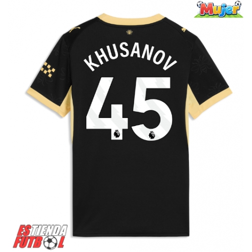 Manchester City Abdukodir Khusanov #45 Segunda Equipación Mujer 2026-27 Manga Corta